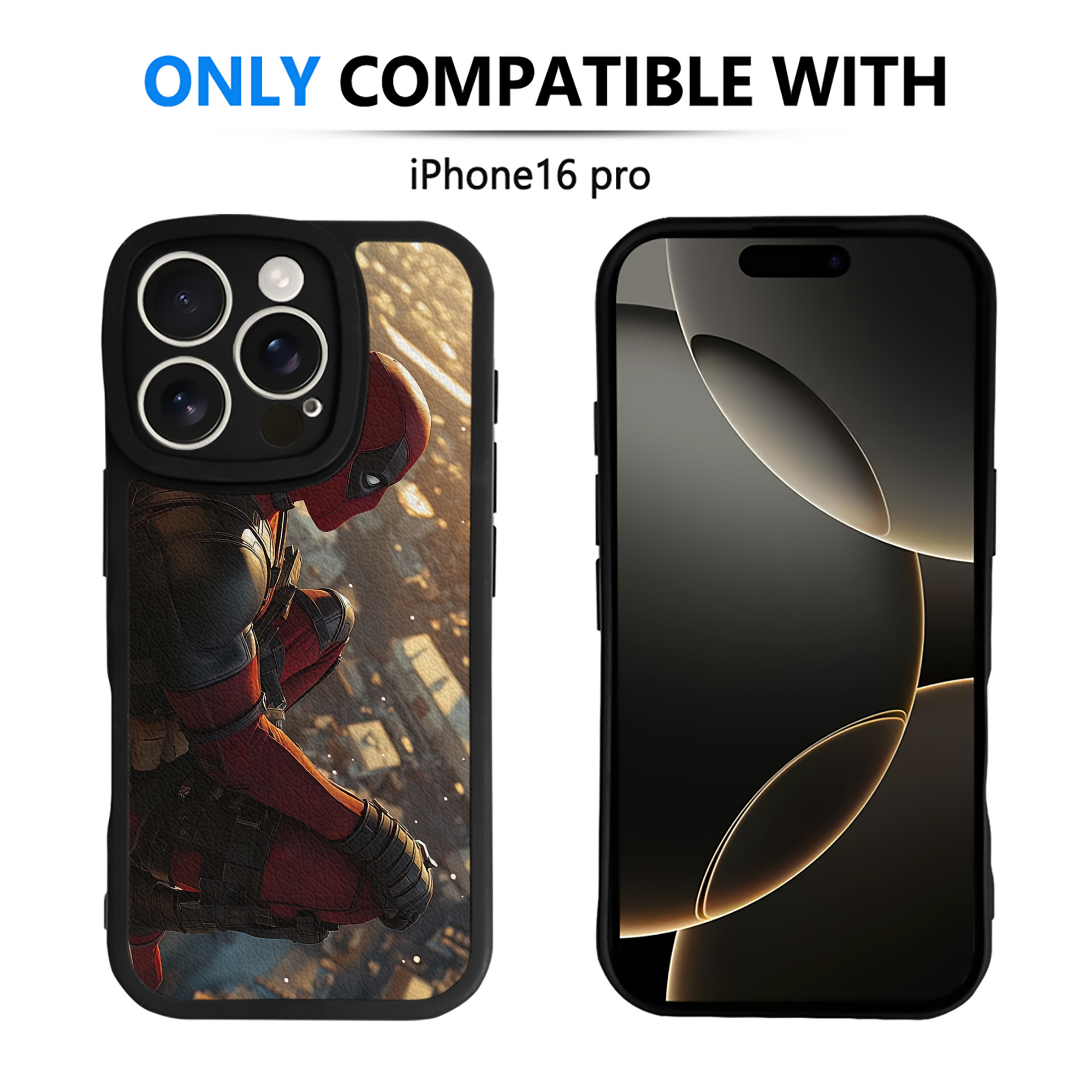 （画像用） Deadpool デッドプール 【iPhone 16シリーズ対応】シリコンスマホケース（レザー調） 材質：シリコン